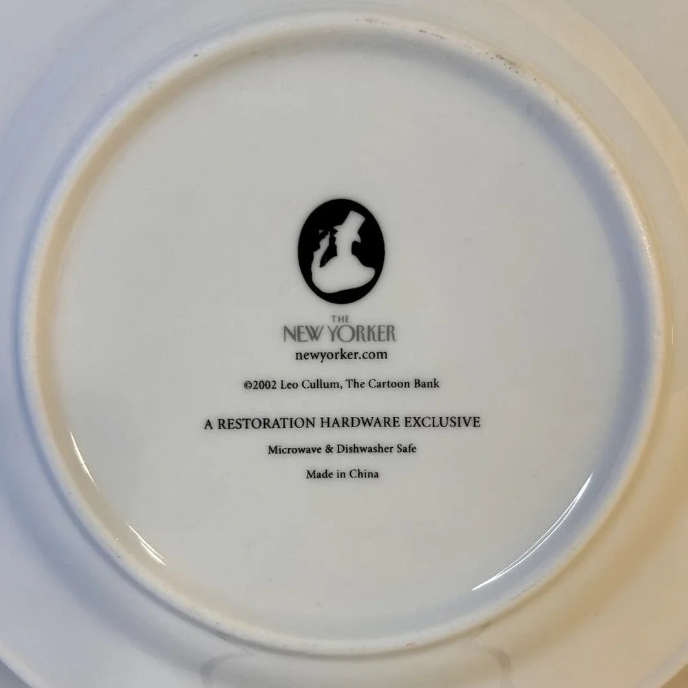 The New Yorker Restoration Hardware Wine Theme Cartoon Porcelain Salad Plate 8